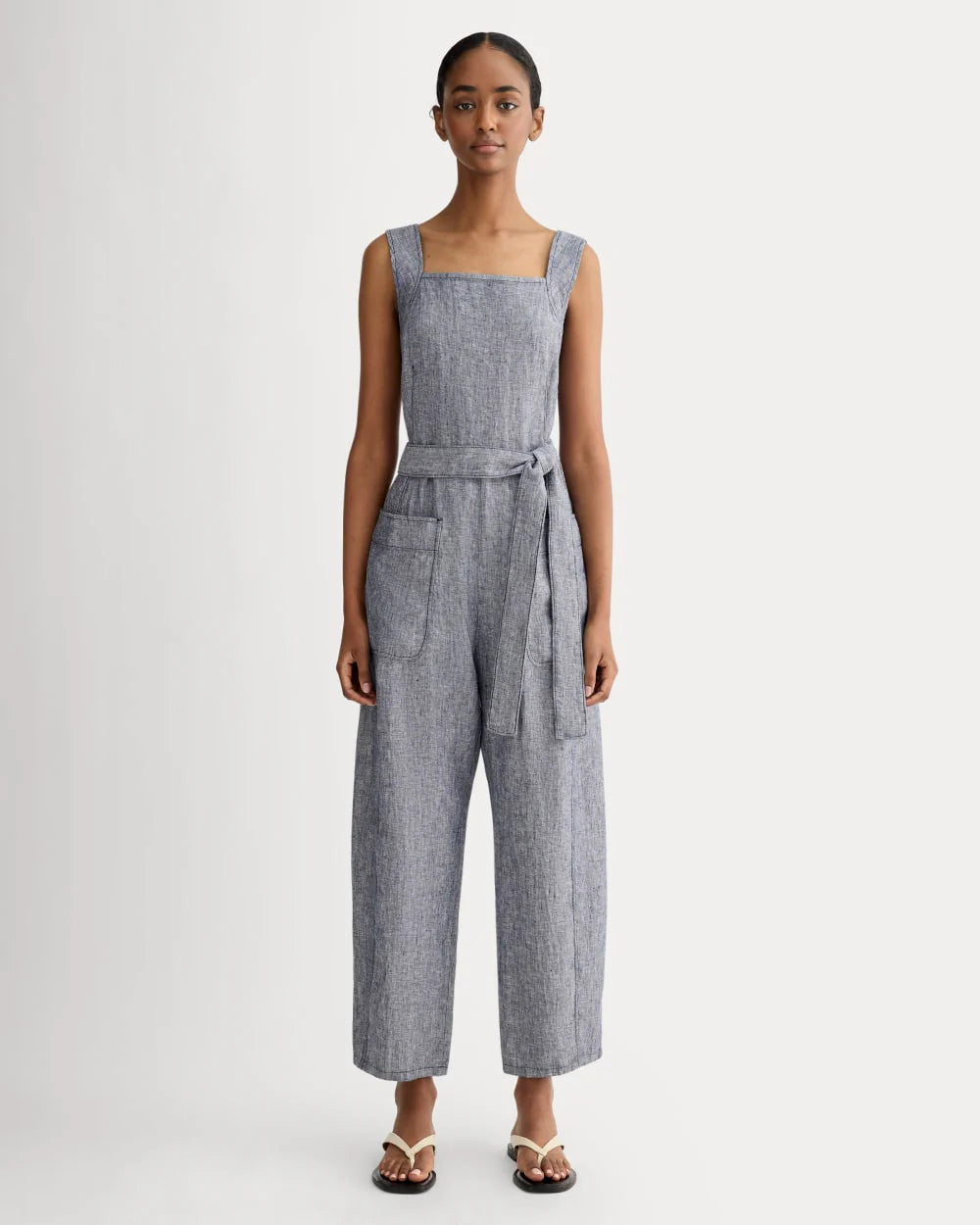 The Utility Coverall in Linen | Navy Chambray
