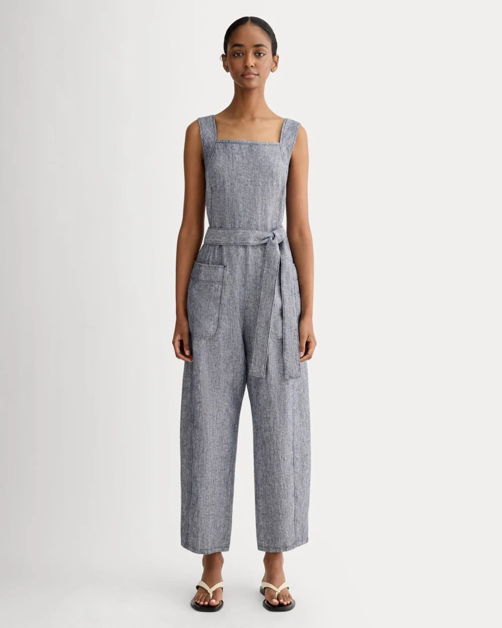 The Utility Coverall in Linen | Navy Chambray