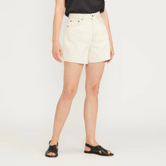 The A-Line Denim Short | Ecru