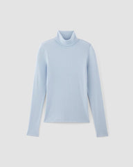The Luxe Rib Turtleneck | Chambray Blue