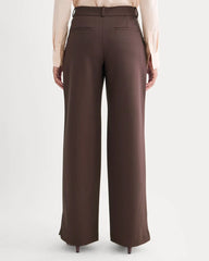 Ponte Wide-Leg Trouser | Dark Chocolate