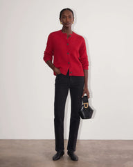 The Crew Cardigan in Alpaca | Berry Red