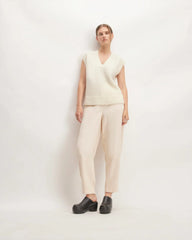 The Alpaca V-Neck Vest | Snow