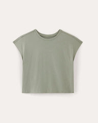 The Muscle Cropped Tee in Essential Cotton | Sage Green