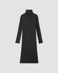 The Cotton-Merino Turtleneck Dress | Heather Charcoal