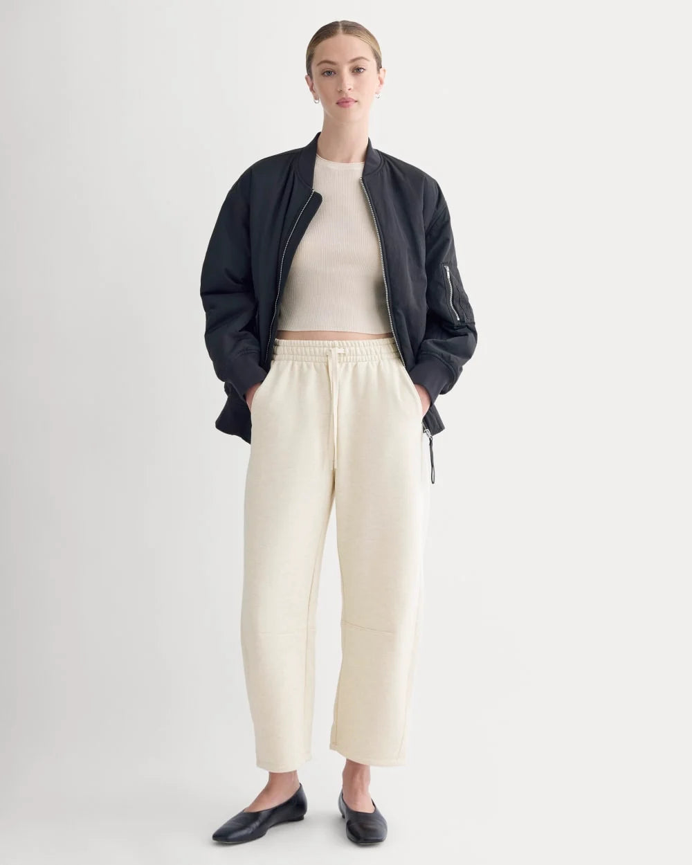 Luxe Fleece Barrel Sweatpant | Heathered Oat