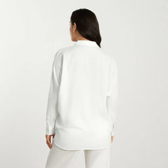 The Oversized Silky Cotton Shirt | White