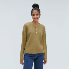 The Organic Cotton Waffle Henley | Fennel Seed