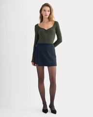 Sweetheart-Neck Top in Butterluxe | Dark Green