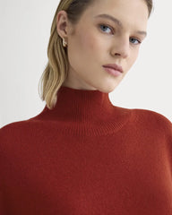 The Boxy Turtleneck in Cashmere | Berry Red
