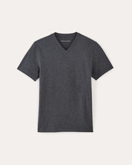 The Essential Organic V-Neck Tee | Heather Deep Navy
