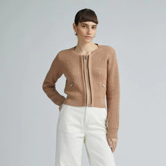 The Cropped Cotton-Merino Bomber |  Chestnut