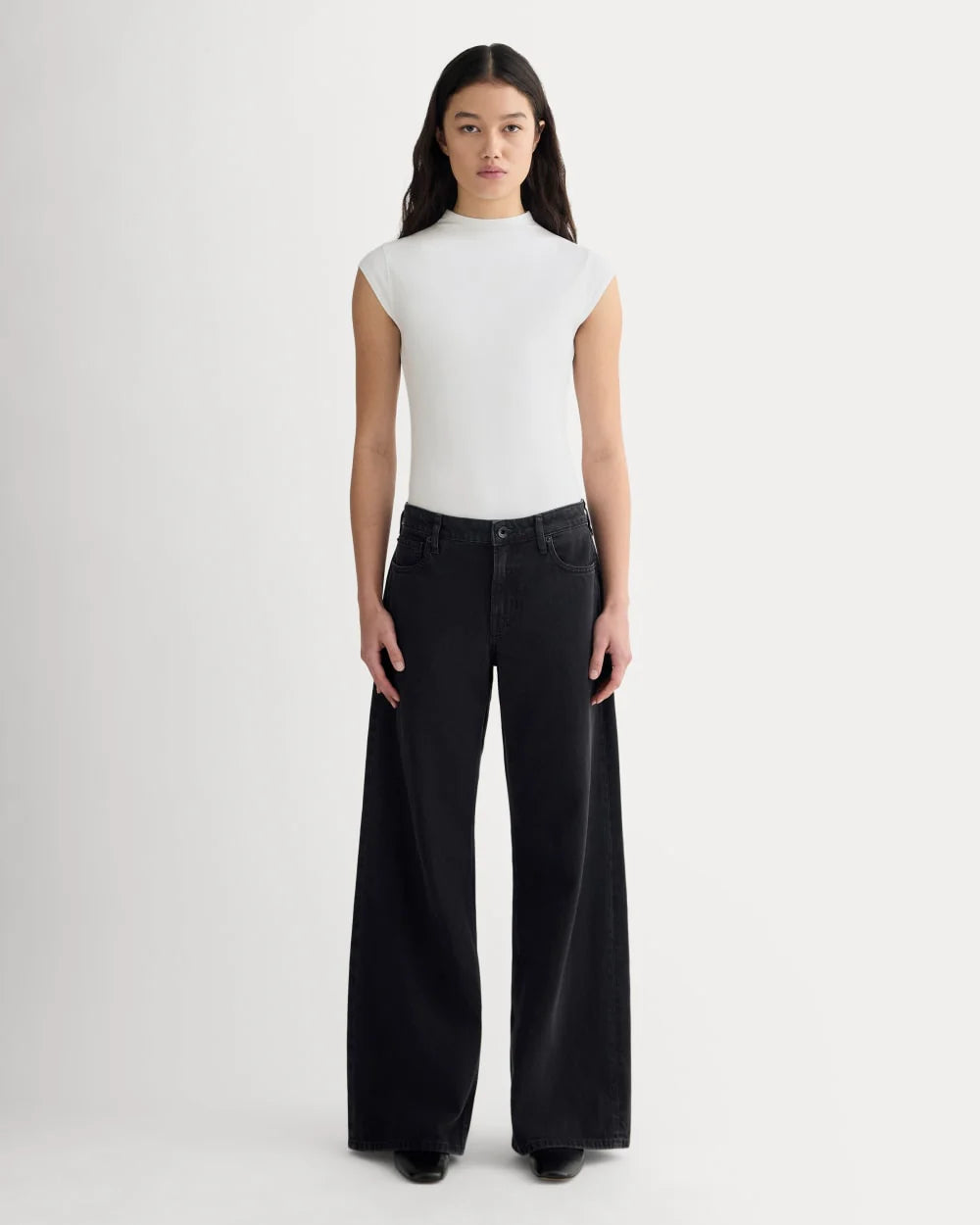 The Form Funnel-Neck Bodysuit | White
