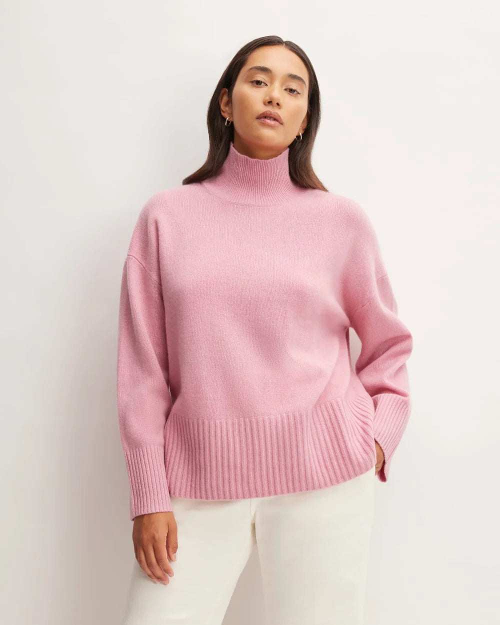 The Cashmere Oversized Turtleneck | Bubblegum