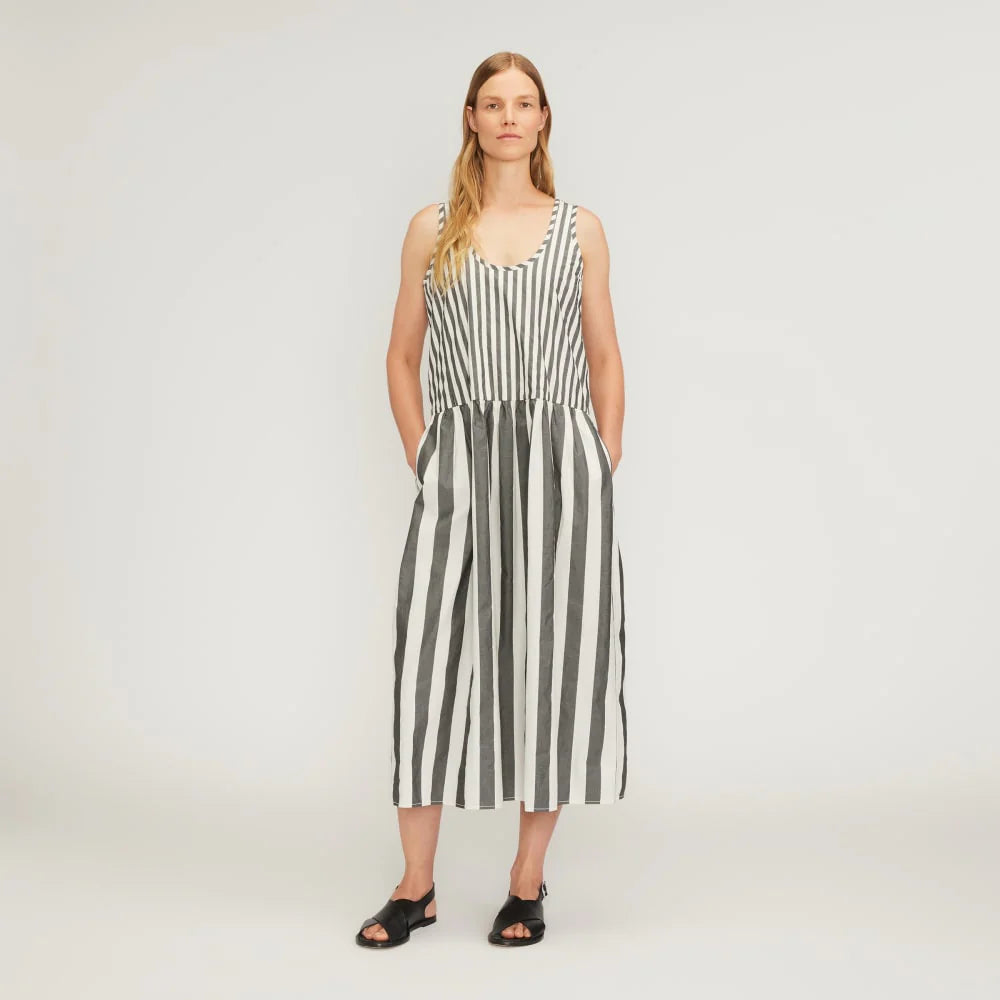 The Poplin Summer Dress | Bone / Black