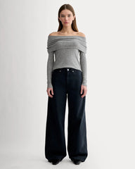 The Off-the-Shoulder Top in Butterluxe | Heather Charcoal