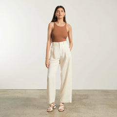 The Pima Micro-Rib Short Tank | Tawny Brown