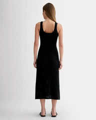 The Crochet Knit Tank Dress | Black