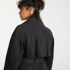 The Gathered Drape Trench | Black