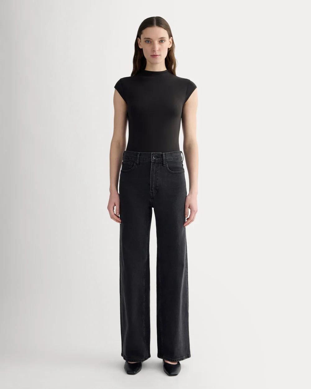 The Form Funnel-Neck Bodysuit | Black
