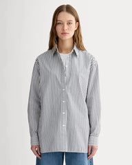 The Boyfriend Shirt in Ultrasoft Cotton | Optic White / Black