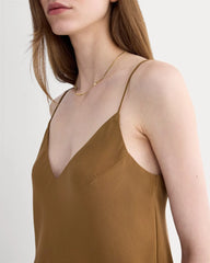 The Tie Back Cami in Washable Silk | Toffee