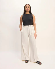 The Pleated Wide-Leg Chino | Bone