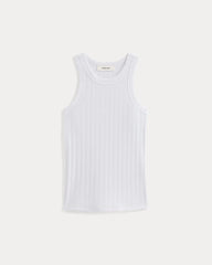 Racerback Tank in Pointelle | White