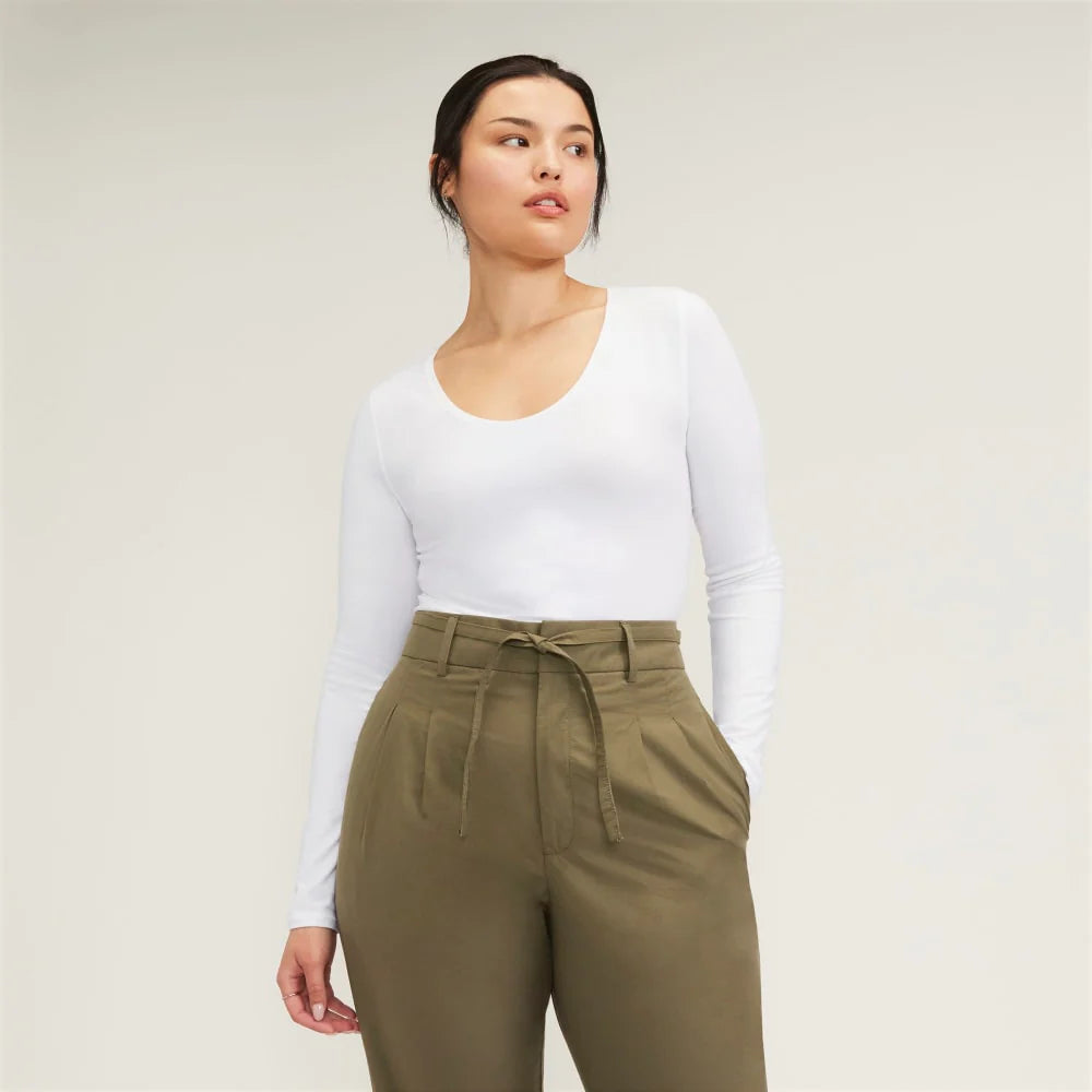 The Supima® Form Ballet Neck Tee | White