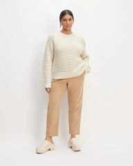 The Cloud Oversized Textured Crew | Bone