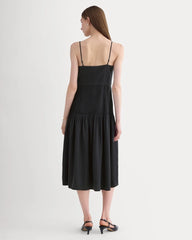 The Pleated Slip Dress in Butterlite | Black