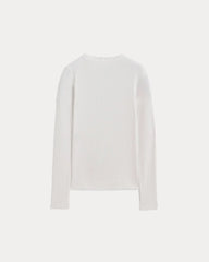 The Luxe Rib Funnel-Neck Tee | White