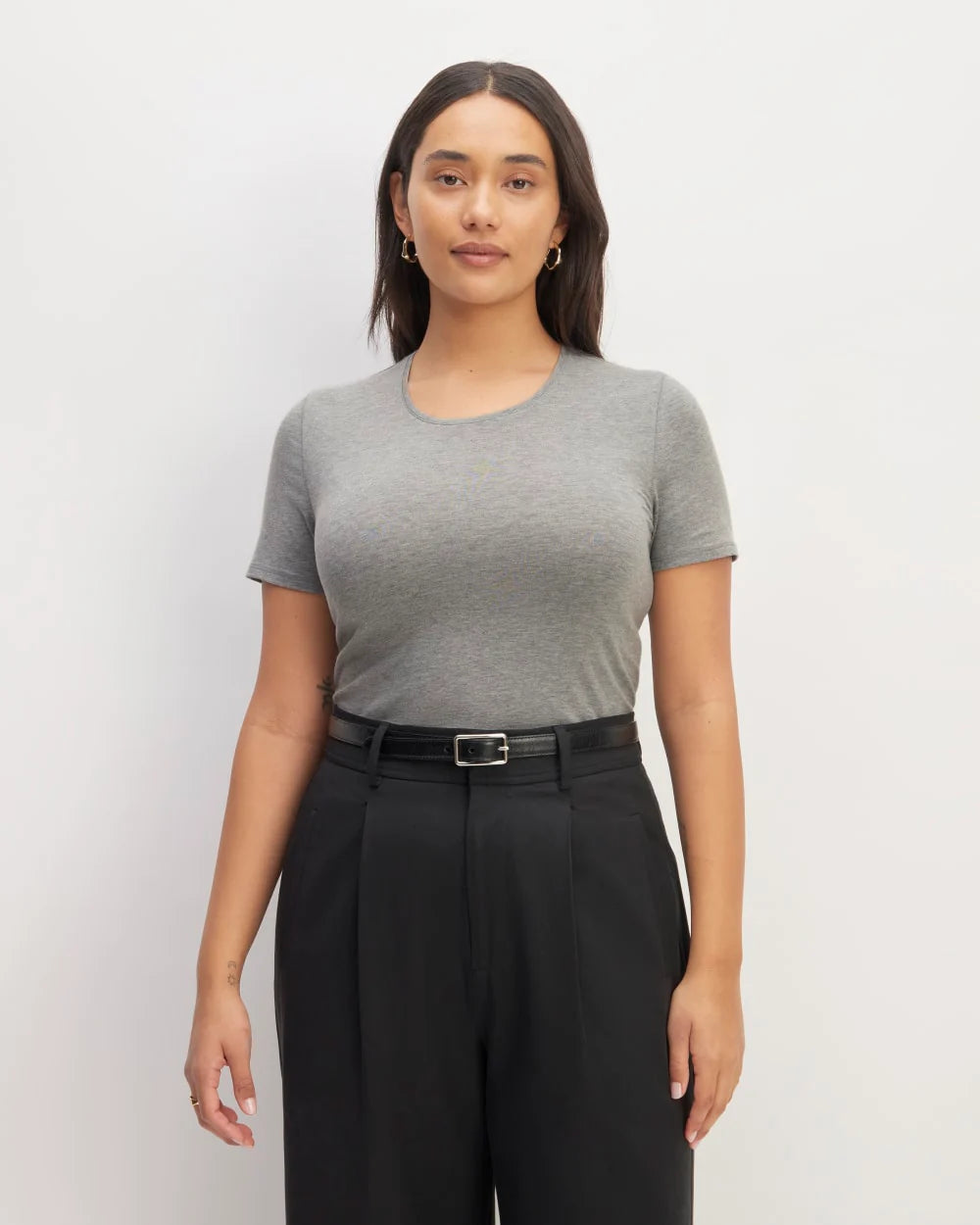 The Supima® Form Crew Neck Tee | Mid Heather Grey
