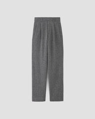 The ReWool® Way-High Drape Pant | Grey Herringbone