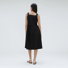 The Seersucker Midi Dress | Black