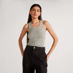 The Luxe Rib Tank | Heathered Grey