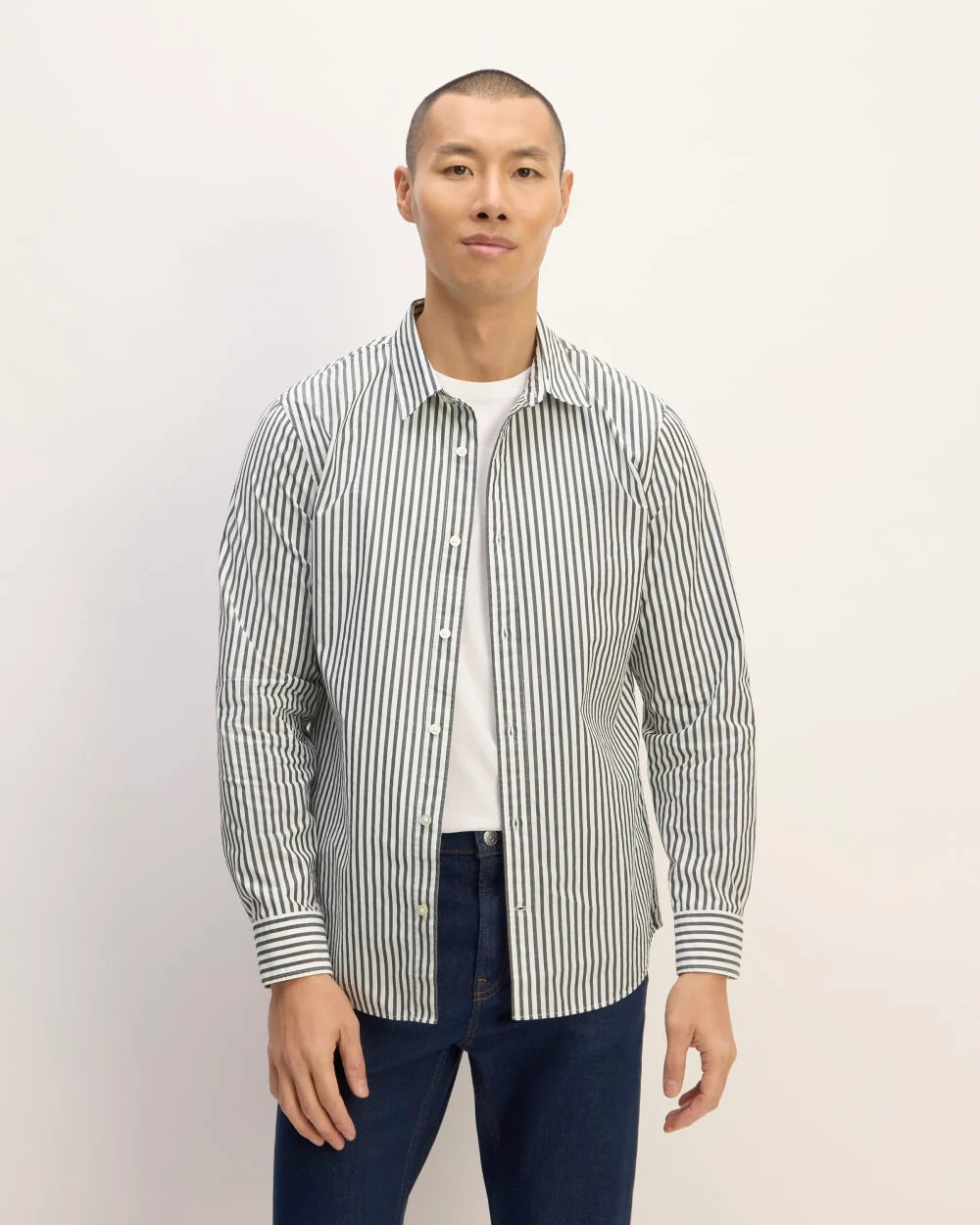 The Supima® Poplin Shirt | Optic White / Black