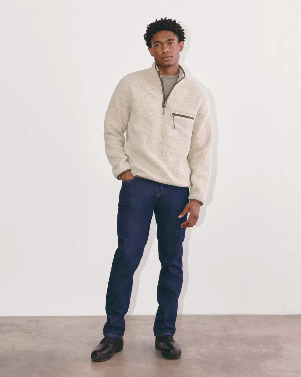 The Teddy Quarter-Zip Fleece | Heathered Oat