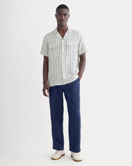 The Resort Shirt in Linen | Bone / Black