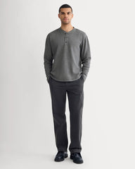 Thermal Henley in Cozy Waffle | Heathered Charcoal