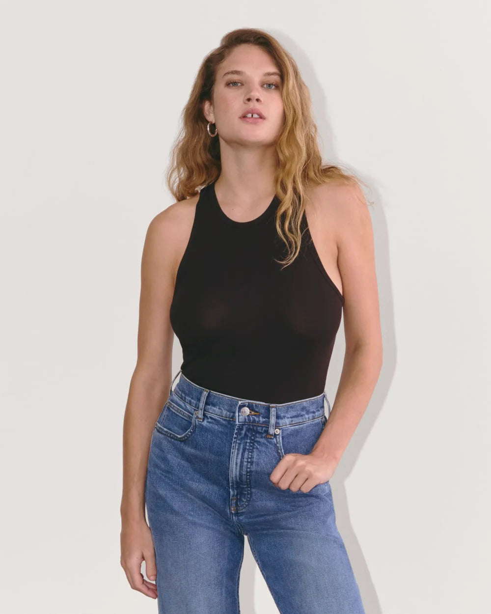 The Luxe Rib Racerback Tank | Black