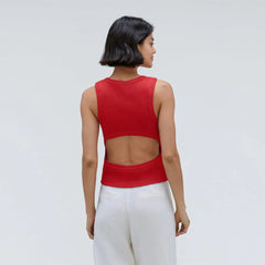 The Ribbed Cutout Tank | Ruby