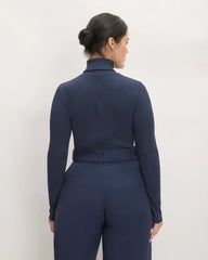 The Luxe Rib Turtleneck | Navy