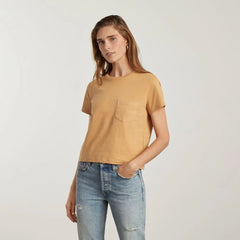 The Box-Cut Tee in Essential Cotton | Iced Coffee | Pocket