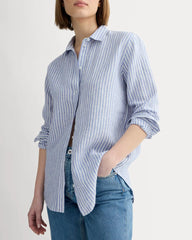 The Must-Have Shirt in Linen | Bluebell / Bone