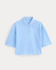 Pique Boxy Polo | Open Air Blue