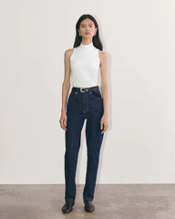 The Form Mock-Neck Tank | White