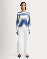 The Mariner Tee | Bone / Mazarine Blue