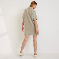 The Linen Workwear Dress | Seagrass