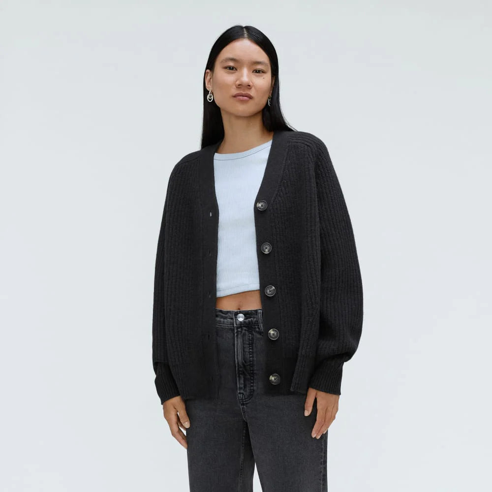 The Felted Merino Cardigan |  Black